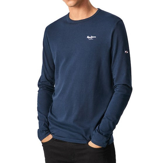 ΜΠΛΟΥΖΑ PEPE JEANS BASIC ΜΕ ΜΑΚΡΥ ΜΑΝΙΚΙ NAVY