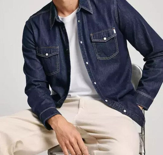 TZHN ΠΟΥΚΑΜΙΣΟ PEPE JEANS ΜΠΛΕ