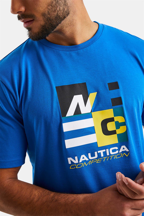 T-SHIRT NAUTICA ΜΕ LOGO PRIND ΜΠΛΕ