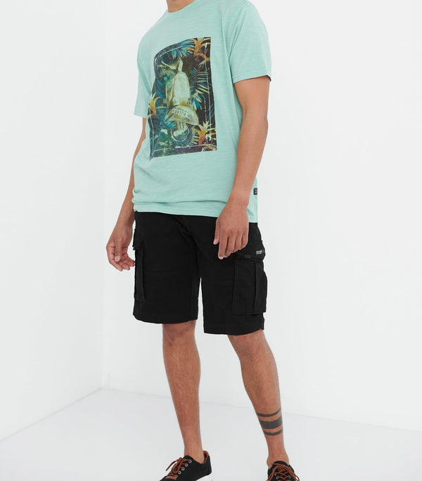 T-SHIRT FUNKY BUDDHA ΜΕ ΤΥΠΩΜΑ TURQUOISE