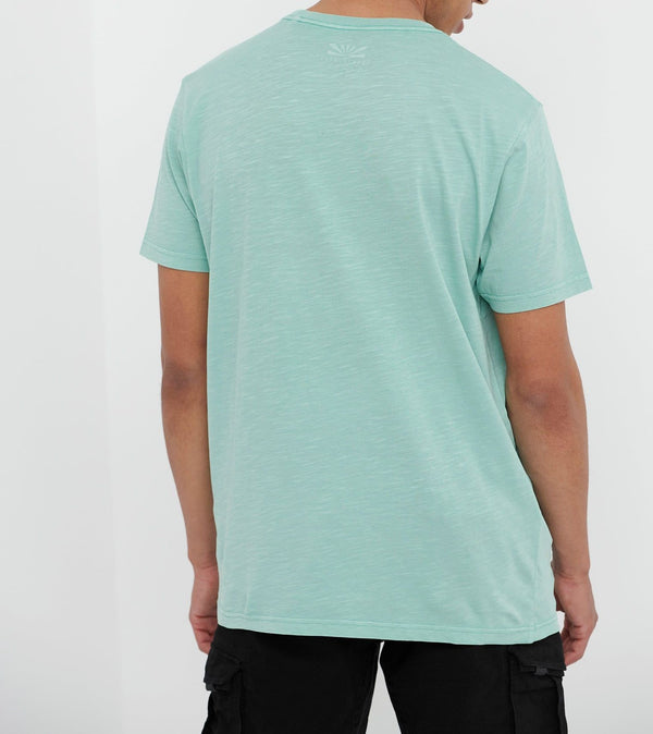 T-SHIRT FUNKY BUDDHA ΜΕ ΤΥΠΩΜΑ TURQUOISE